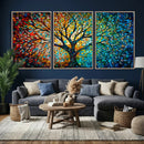Yggdrasil Tree of Life Wall Art Print | Mosaic Style 3-Panel