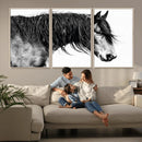 Black Horse Wall Art Canvas Print – Elegant Farmhouse Decor