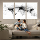 Abstract World Map Wall Art – Framed Geometric Line Canvas by MyGreatCanvas | Canvas Wall Art Prints | Photo Prints & Wall Decor