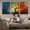 Yggdrasil Tree of Life Mosaic Stained Glass Wall Art Canvas,