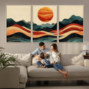 Mountain Triptych Wall Art Canvas Print – Western Nature