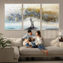 Golden and Silver Tree Wall Art – Framed Elegant Leaves by MyGreatCanvas | Canvas Wall Art Prints | Photo Prints & Wall Decor
