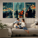 Urban Night Jazz Wall Art Canvas Print – Moody Rain-Soaked by MyGreatCanvas | Canvas Wall Art Prints | Photo Prints & Wall Decor