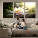 Lotus Flower Wall Art Canvas Print, Water Lily Large Wall
