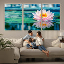 Lotus Flower Wall Art Canvas Print, Water Lily Large Wall