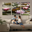 Lotus Flower Wall Art Canvas Print, Water Lily Large Wall