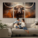 Highland Bull Canvas Abstract Canvas Wall Art Print –