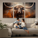 Highland Bull Canvas Abstract Canvas Wall Art Print –
