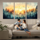 Abstract Forest Wall Art Print- Serene Nature Canvas Print