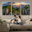 Mountain Sunset Panoramic Wall Art Canvas Print – Framed
