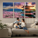 Mount Fuji Cherry Blossom Wall Art Canvas Print – Framed