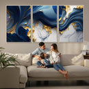 Blue Marble Wall Art Canvas Print – Framed Gold Veins by MyGreatCanvas | Canvas Wall Art Prints | Photo Prints & Wall Decor