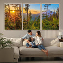 Forest Sunset Wall Art Canvas Print – Green Pines Sunset