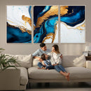 Gold Blue Abstract Canvas Print, Elegant Navy and Gold by MyGreatCanvas | Canvas Wall Art Prints | Photo Prints & Wall Decor
