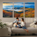 Autumn Mountains Wall Art Canvas Print – Foggy Peaks