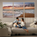 Ocean Sunset Wall Art Canvas Print – Framed Sandy Shore