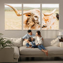 Texas Longhorn Wall Art Canvas Print – Framed Spotted Cow