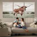 Texas Longhorn Wall Art Canvas Print – Framed Spotted Cattle by MyGreatCanvas | Canvas Wall Art Prints | Photo Prints & Wall Decor