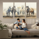 Wild Horses Wall Art Canvas Print, Framed Running Horses Art