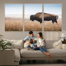 Wild Bison Wall Art – Framed Prairie Landscape Canvas by MyGreatCanvas | Canvas Wall Art Prints | Photo Prints & Wall Decor