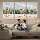 Elk Herd Wall Art – Framed Snowy Forest Canvas Artwork, by MyGreatCanvas | Canvas Wall Art Prints | Photo Prints & Wall Decor