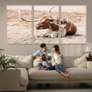 Texas Longhorn Wall Art – Framed Resting Bull Canvas by MyGreatCanvas | Canvas Wall Art Prints | Photo Prints & Wall Decor