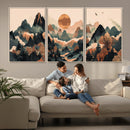 Wood Mountain Landscape Wall Art Canvas Print – Framed