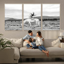 White Horse Wall Art Canvas Print – Framed Woman Rider