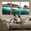 Sea Turtle Wall Art Canvas Print – Framed Ocean Life