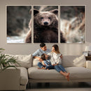 Brown Bear Wall Art Canvas Print – Framed Majestic Woodland
