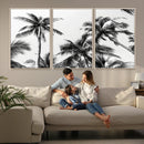 Palm Wall Art Canvas Print – Framed Monochrome Tropical