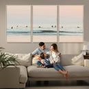 Pastel Ocean Wall Art Canvas Print – Framed Soft Sunset Calm