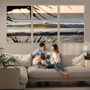 Sunset Surf Wall Art Canvas Print – Framed Golden Hour Waves