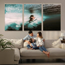 Vibrant Aquatic Motion Wall Art Canvas Print – Framed