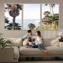 Coastal Palm Trees Wall Art Canvas Print – Framed Ocean