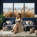 Beach Grass Wall Art Canvas Print – Framed Coastal Dunes Art by MyGreatCanvas | Canvas Wall Art Prints | Photo Prints & Wall Decor