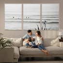 Surfer Silhouette Wall Art – Framed Calm Ocean Canvas by MyGreatCanvas | Canvas Wall Art Prints | Photo Prints & Wall Decor
