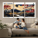 Modern Mount Fuji Wall Art Canvas Print – Framed Abstract