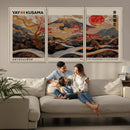 Modern Japanese Wall Art Canvas Print – Framed Abstract