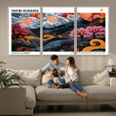 Modern Japanese Wall Art Canvas Print – Framed Abstract