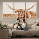 Longhorn Bull Wall Art Canvas Print – Framed Western Cow