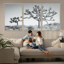 Joshua Trees Wall Art Canvas Print – Framed Black White