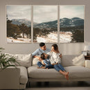 Mountain Landscape Wall Art Canvas Print – Framed Snowy