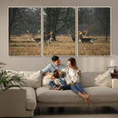 Deer Wall Art Canvas Print – Framed Rustic Wildlife Stags