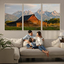 Rustic Barn Wall Art Canvas Print – Framed Grand Teton Park