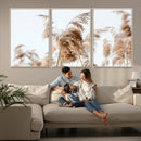 Pampas Grass Wall Art Canvas Print – Framed Neutral Tones