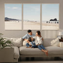 Minimalist Beach Wall Art Canvas Print – Framed Coastal