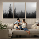 Misty Pines Wall Art Canvas Print – Framed Woodland