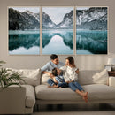 Mountain Lake Wall Art Canvas Print – Framed Toblacher See