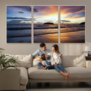 Beach Sunset Wall Art Canvas Print – Tropical Ocean Waves